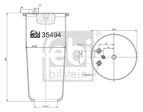 1x Bellow, air suspension