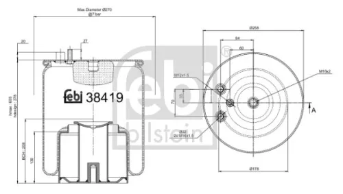 1x Bellow, air suspension