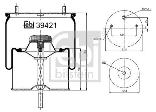 FEBI BILSTEIN 1x Bellow, air suspension (39421)