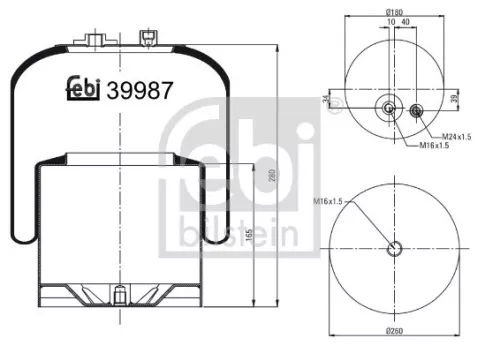 FEBI BILSTEIN 1x Bellow, air suspension (39987)