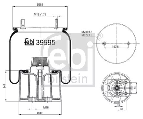 1x Bellow, air suspension