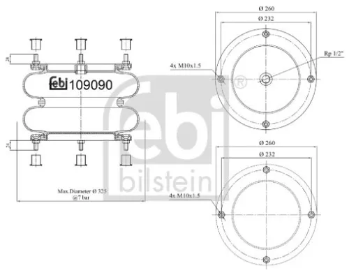1x Bellow, air suspension