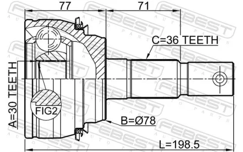 FEBEST Joint Kit, drive shaft (0110-UCK50)