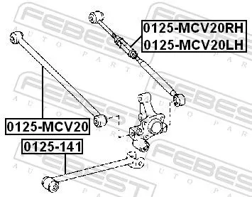FEBEST Control/Trailing Arm, wheel suspension (0125-MCV20RH)