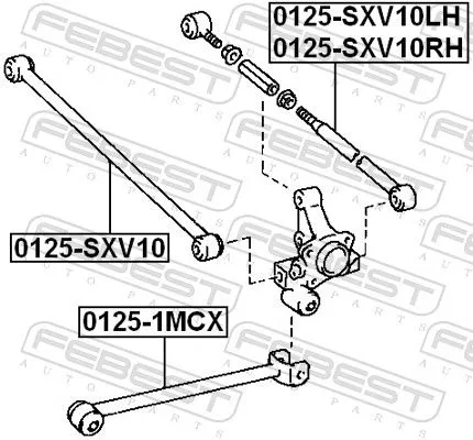 FEBEST Control/Trailing Arm, wheel suspension (0125-SXV10LH)