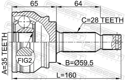 FEBEST Joint Kit, drive shaft (0410-CW5)