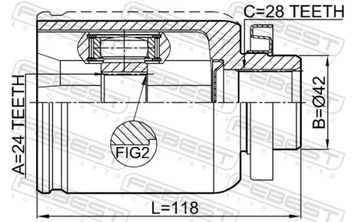 FEBEST Joint Kit, drive shaft (0411-NA4WRH)