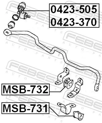 FEBEST Link/Coupling Rod, stabiliser bar (0423-370)