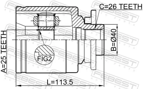 FEBEST Joint Kit, drive shaft (0511-B25LH)