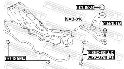 FEBEST Link/Coupling Rod, stabiliser bar (0823-G24FRH)