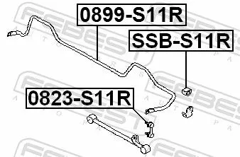 FEBEST Link/Coupling Rod, stabiliser bar (0823-S11R)