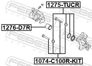 FEBEST Piston, brake caliper (1276-D7R)