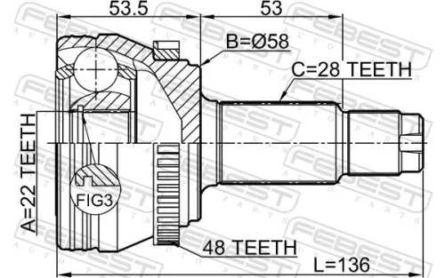 FEBEST Joint Kit, drive shaft (1410-NACTRA48)