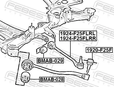 FEBEST Control/Trailing Arm, wheel suspension (1924-F25FLRL)