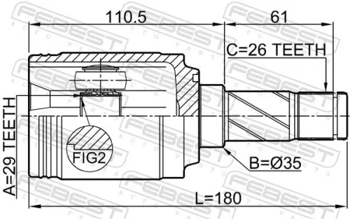 FEBEST Joint Kit, drive shaft (2111-KUGR)