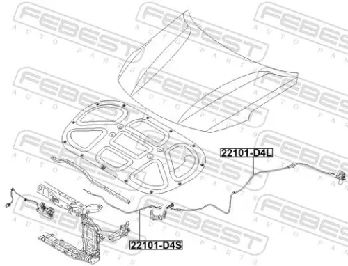 FEBEST Bonnet Cable (22101-D4L)