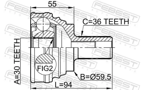 FEBEST Joint Kit, drive shaft (2310-030)