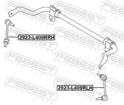 FEBEST Link/Coupling Rod, stabiliser bar (2923-L409RLH)