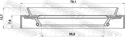 FEBEST Seal Ring, wheel hub (95HDS-57790814X)