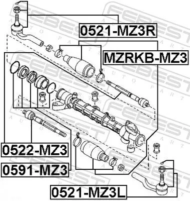 FEBEST Bellow, steering (MZRKB-MZ3)