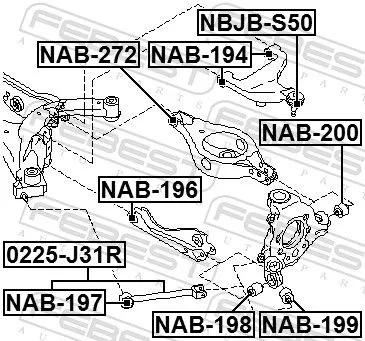 FEBEST Mounting, control/trailing arm (NAB-199)