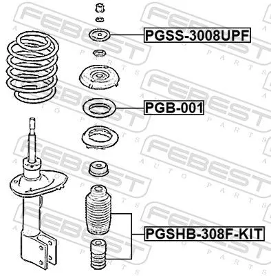 FEBEST Rolling Bearing, suspension strut support mount (PGB-001)
