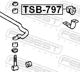 FEBEST Mounting, stabiliser bar (TSB-797)