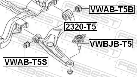 FEBEST Mounting, control/trailing arm (VWAB-T5B)
