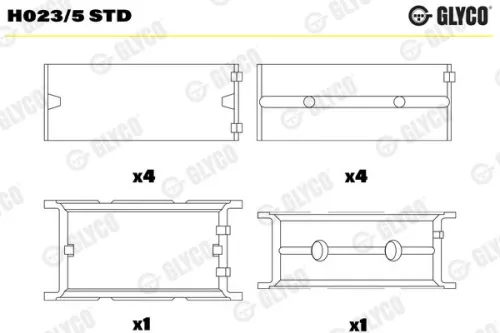 GLYCO Crankshaft Bearing (H023/5 STD)