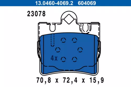 ATE Brake Pad Set, disc brake (13.0460-4069.2)