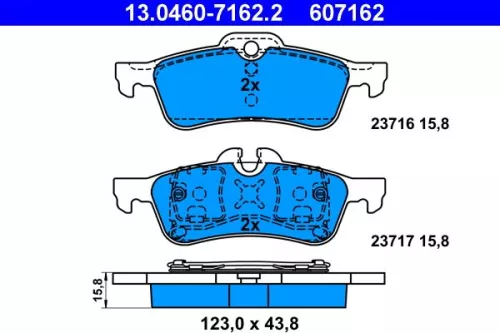 ATE Brake Pad Set, disc brake (13.0460-7162.2)