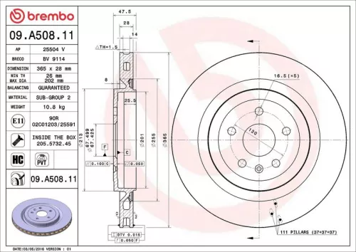 BREMBO Brake Disc (09.A508.11)
