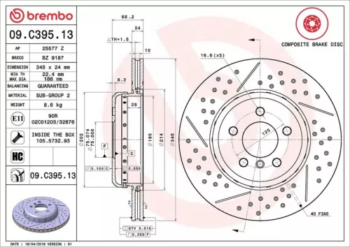 BREMBO Brake Disc (09.C395.13)