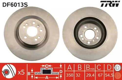 TRW Brake Disc (DF6013S)