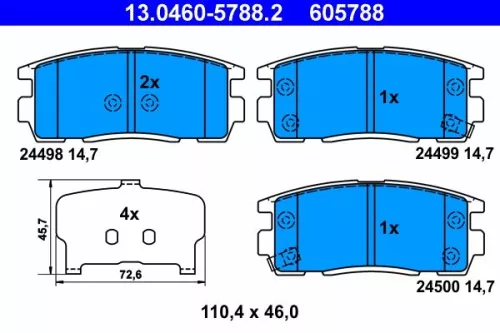 ATE Brake Pad Set, disc brake (13.0460-5788.2)