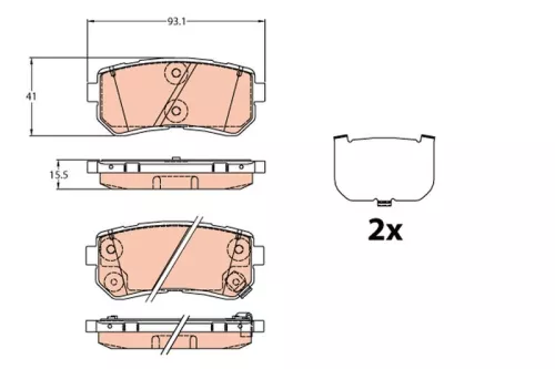 TRW Brake Pad Set, disc brake (GDB3636)