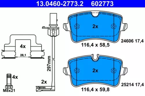 ATE Brake Pad Set, disc brake (13.0460-2773.2)