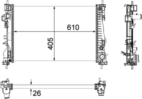 Radiator, engine cooling