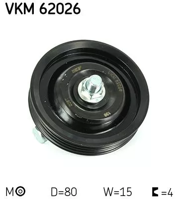 SKF Belt Tensioner, V-ribbed belt (VKM62026)