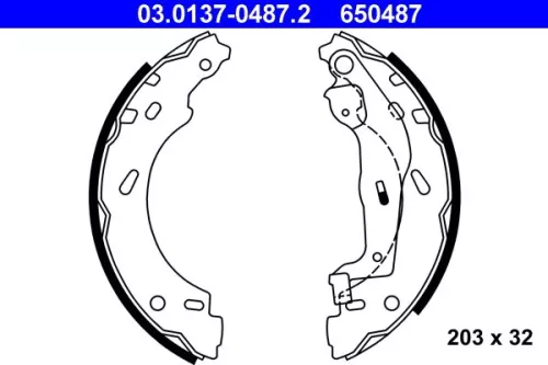 ATE Brake Shoe Set (03.0137-0487.2)