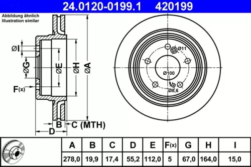 ATE Brake Disc (24.0120-0199.1)