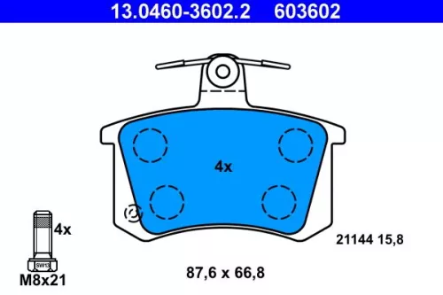 ATE Brake Pad Set, disc brake (13.0460-3602.2)