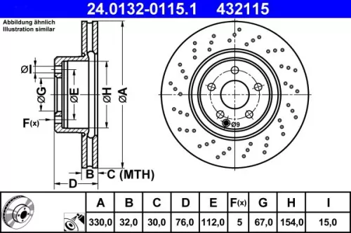 ATE Brake Disc (24.0132-0115.1)