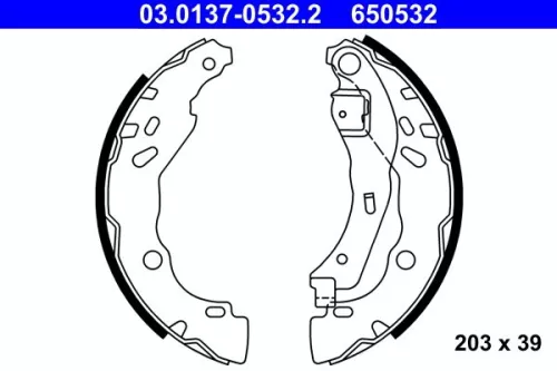 ATE Brake Shoe Set (03.0137-0532.2)