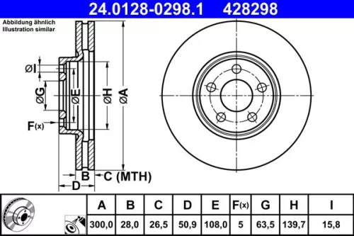 ATE Brake Disc (24.0128-0298.1)