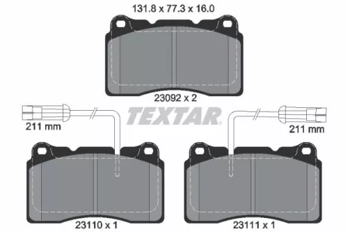 TEXTAR Brake Pad Set, disc brake (2309201)