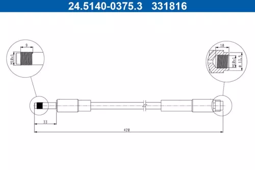 ATE Brake Hose (24.5140-0375.3)