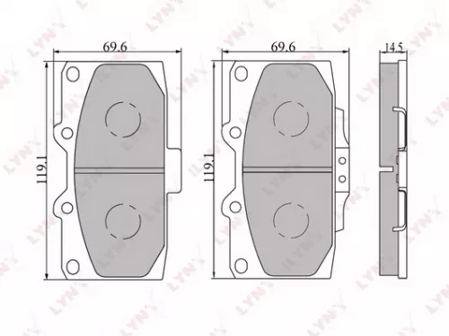 Disc brake pads, front