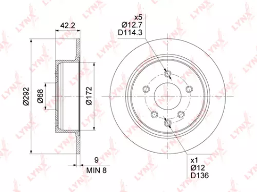 Brake disc, rear (292x9)