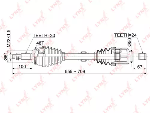 Drive shaft, left
